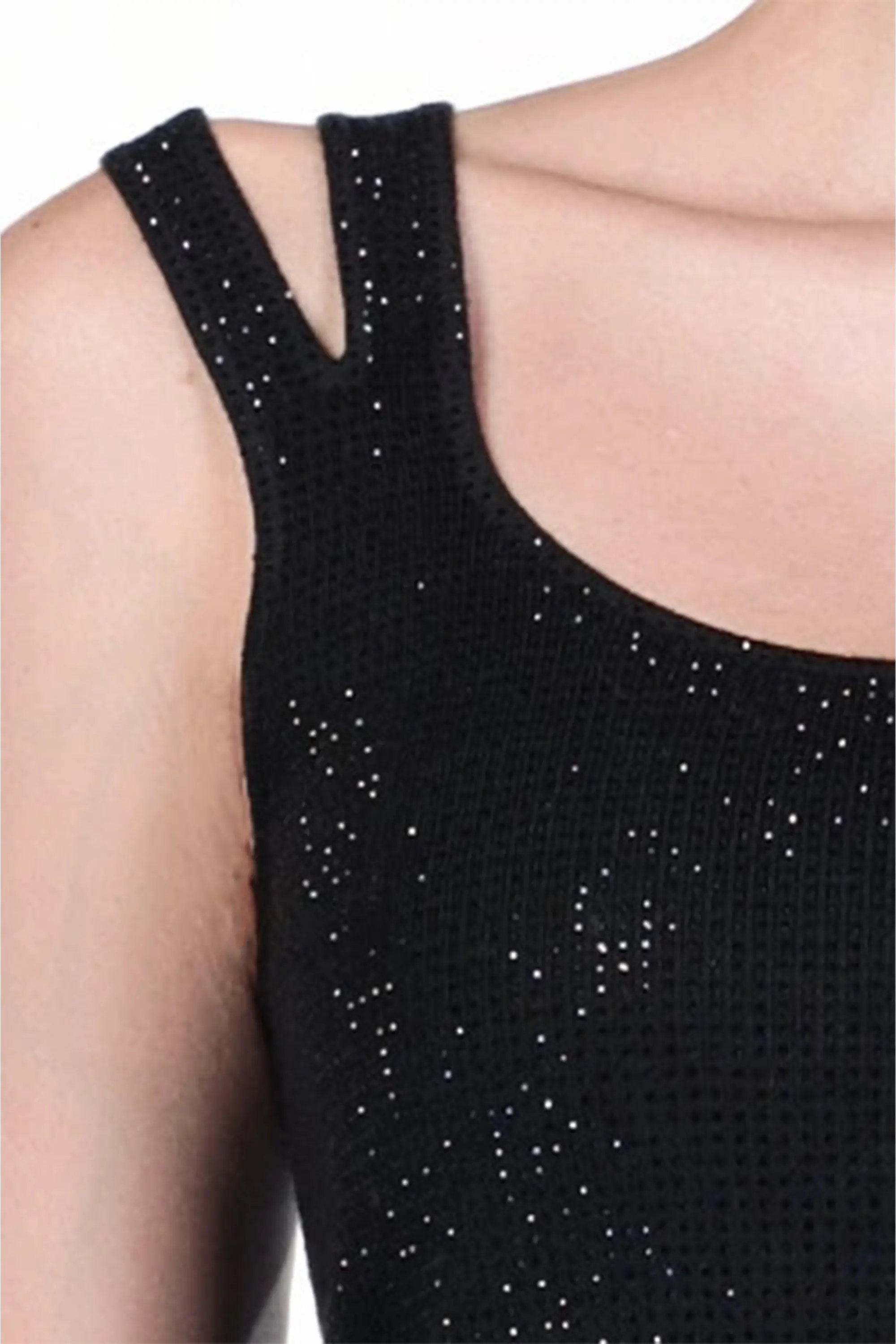 Glamourous Black Sparkle Tank ULA